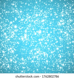Falling snow on a blue background
