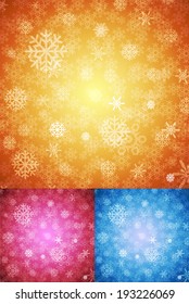 falling snow on the blue background - vector image