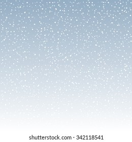 Falling snow on the blue background, vector