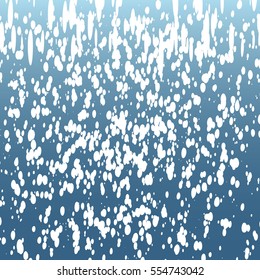 falling snow on the blue background - vector image