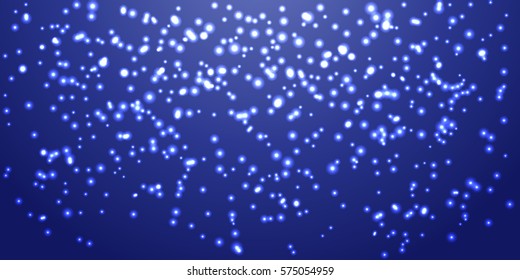 Falling snow on blue background