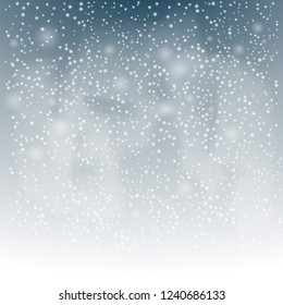 Falling snow on a dark background. Vector illustration