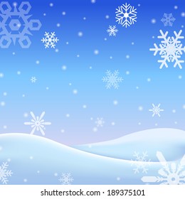 falling snow on the gray background - vector image