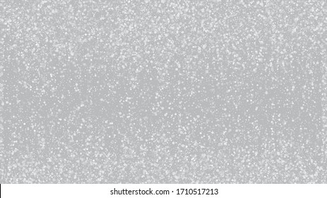 Falling Snow on Gray, Vector. Falling Snowflakes, Night Sky. Advertising Frame, New Year, Christmas Weather. Winter Holidays Storm Background. Elegant Scatter, Grunge White Glitter. Cold Falling Snow