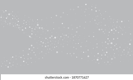 Falling Snow on Gray, Vector. Falling Snowflakes, Night Sky. Winter Holidays Storm Background. Advertising Frame, New Year, Christmas Weather. Elegant Scatter, Grunge White Glitter. Cold Falling Snow