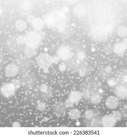 falling snow on the gray - vector image art grey