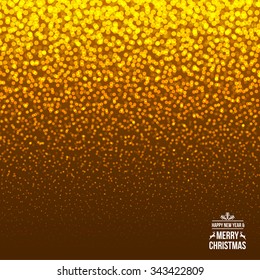 Falling Snow on the Orange Background. Christmas Holiday Background. New Year  Background, Vector Illustration.