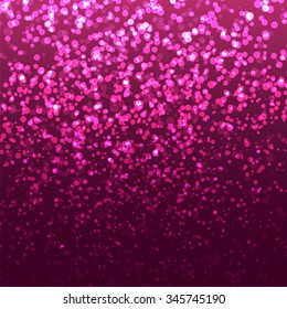 Falling Snow on the Pink Background. Christmas Holiday Background. New Year Background, Vector Illustration.