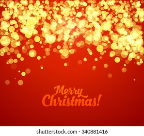 Falling Snow on a Red Background. Christmas Holiday Mood Background. New Year Weather Background, Vector Illustration.