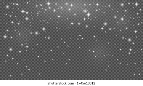Falling snow on a transparent background. Snow clouds. Fall of snow. snowflake overlay template. EPS 10