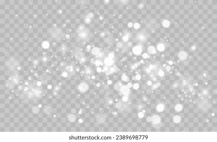 Falling snow on a transparent background. Vector illustration 10 EPS. Abstract snowflake background. Fall of snow.	
