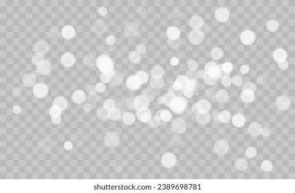 Falling snow on a transparent background. Vector illustration 10 EPS. Abstract snowflake background. Fall of snow.	