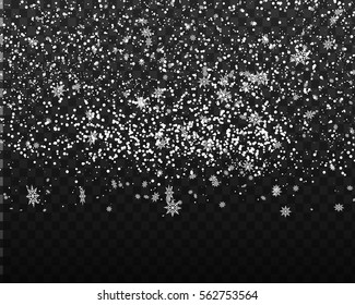 Falling Snow On Transparent Background Vector Stock Vector (Royalty ...