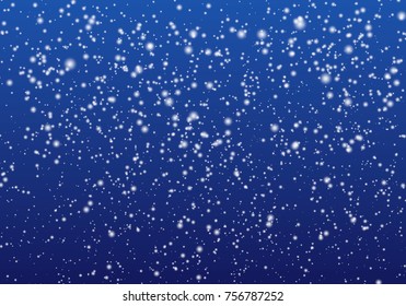 Falling snow on a transparent background. Abstract snowflake background. Fall of snow. Vector illustrator 10 EPS.