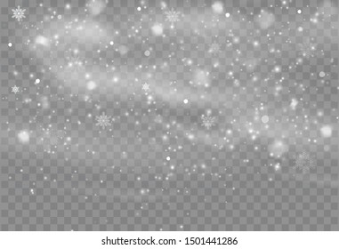 Fondo superpuesto de nieve caído. Fondo De Navidad De Invierno De Nevada. Ilustración vectorial.