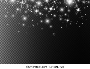 Falling Snow Overlay Background. Snowfall Winter Christmas Background. Vector Illustration.