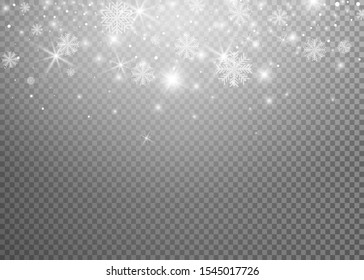 Fallender Schnee-Overlay-Hintergrund. Schneefall Winterweihnachtliche Hintergrund. Vektorgrafik.