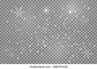 Falling Snow Overlay Background. Snowfall Winter Christmas Background. Vector Illustration.