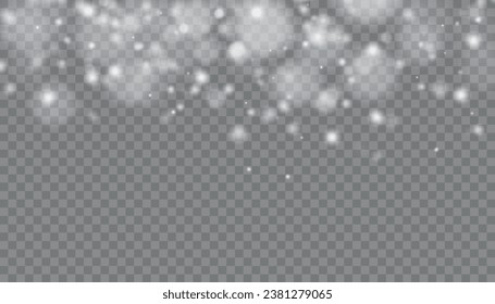 Falling Snow Overlay Background. Snowfall Winter Christmas Background. Vector Illustration.