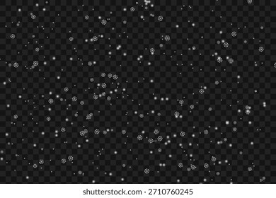 Falling snow overlay effect with transparent background