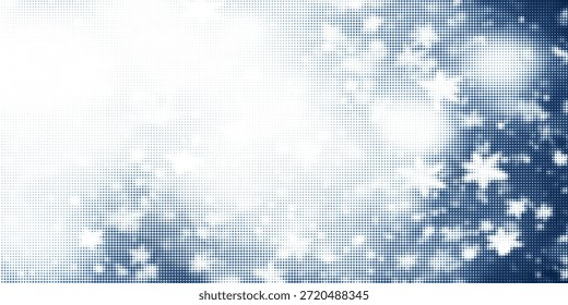 Fallender Schnee, nahtloser Hintergrund. Wiederholter weißer Schnee am Nachthimmel Tapete. Vektorgrafik mit sich wiederholendem Schneefallmuster. Weiße Schneeflocken, Punkte, Eiswürfel für die Weihnachtsdekoration. Winterschneesturmüberlagerung