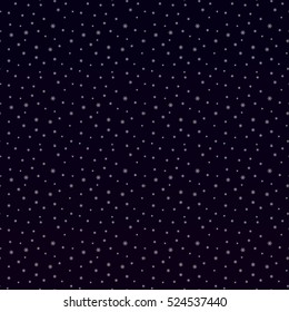 Falling snow. Seamless winter background with snowflakes. Snowfall on a dark background