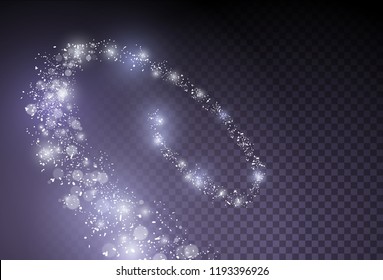 Falling Snow in the shape of a swirl. Vector snowflakes festive christmas background.