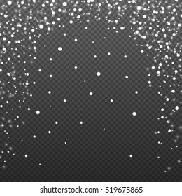 Falling snow, snowfall frame. vector decoration for festive christmas and happy new year posters, postcards backgrounds