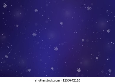 Falling snow, snowflake. Holiday winter  background for Christmas and New Year.