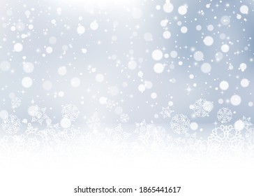 Falling snow texture. Christmas festive background. Vector Illustration