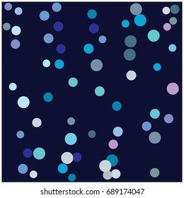 Falling Snow Vector Confetti. Christmas, Birthday, New Year Festive Frame. Cold Weather Background. Rich, Shiny Blue or Silver Confetti Dust Glitter. Holiday Decoration, Snowfall at Night. Jolly Mood.