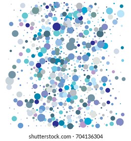 Falling Snow Vector Confetti. Christmas, Birthday, New Year Festive Frame. Cold Weather Background. Rich, Shiny Blue or Silver Confetti Dust Glitter. Holiday Decoration, Snowfall at Night. Jolly Mood.