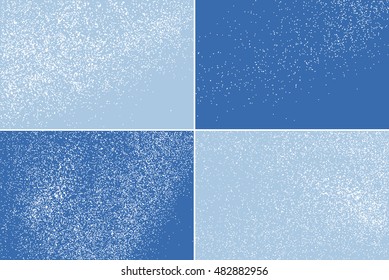 Falling snow winter background. Set white abstract texture on blue background. Vector illustration,eps 10.