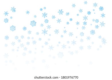 Falling snow. Winter Background with Snowflakes. Magic white snowfall texture.