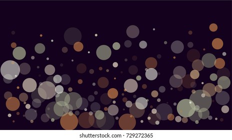 Falling Snow Winter Confetti, Festive Bokeh Lights. Celebration Winter Background, New Year, Christmas Holiday Decoration. Shining Festive Bokeh Lights, Round Snowflakes, Falling Snow Winter Confetti.