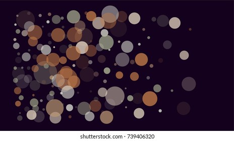 Falling Snow Winter Confetti, Festive Bokeh Lights. Celebration Winter Background, New Year, Christmas Holiday Decoration. Shining Festive Bokeh Lights, Round Snowflakes, Falling Snow Winter Confetti.