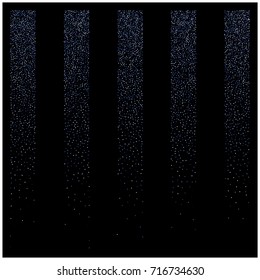 Falling Snow Winter Confetti. Vector Celebration Background. Cool Snowfall at Night. Cold Christmas or New Year Falling Snow, Party Night Poster Background. Festive Border, Winter Confetti Decoration.