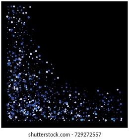 Falling Snow Winter Confetti. Vector Celebration Background. Cool Snowfall at Night. Cold Christmas or New Year Falling Snow, Party Night Poster Background. Festive Border, Winter Confetti Decoration.