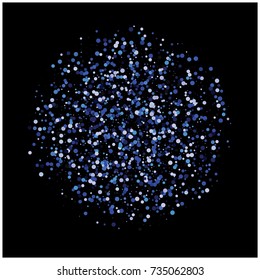Falling Snow Winter Confetti. Vector Celebration Background. Cool Snowfall at Night. Cold Christmas or New Year Falling Snow, Party Night Poster Background. Festive Border, Winter Confetti Decoration.