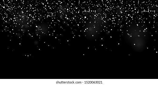 Falling snowfall overlay. Christmas snow banner overlay with blurred particles