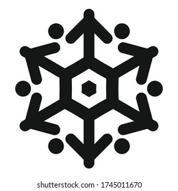 Icono de copo de nieve cayendo. Ilustración simple del icono del vector del copo de nieve en caída para el diseño web aislado en fondo blanco