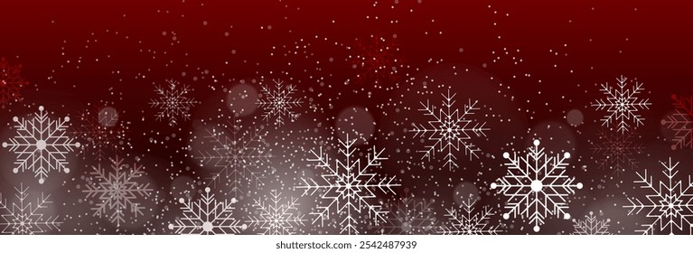 Falling snowflakes background. Winter snowfall design background. Vector illustration