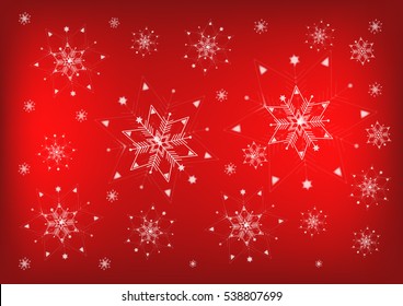 Falling snowflakes in beautiful Color