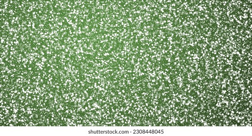 Falling snowflakes christmas background. Subtle flying snow flakes and stars on christmas green background. Beautifully falling snowflakes overlay. Wide vector illustration.
