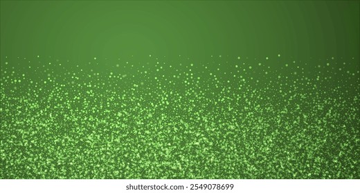 Fondo de Navidad de copos de nieve que caen. Copos de nieve voladores sutiles y estrellas en el fondo verde de la Navidad. Superposición de copos de nieve que caen hermosamente. Amplia Ilustración vectorial.