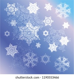 Falling Snowflakes for Christmas Decoration. Vector illustration EPS 10
