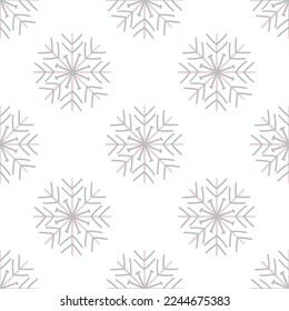 Falling snowflakes. Cute winter seamless pattern. 
