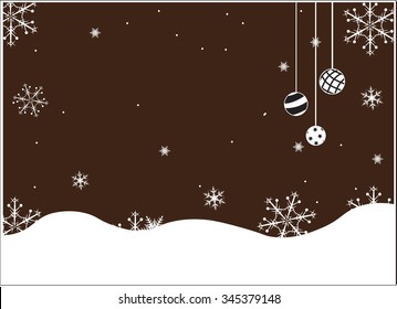The falling snowflakes in the night winter sky, ornament from Christmas balls, happy new year pic
