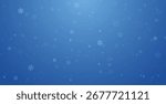 Falling snowflakes on blue background, winter overlay effect for festive design. Vector illustration. Christmas Snow design. Magical Christmas