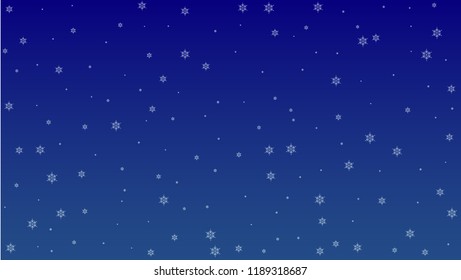 Falling Snowflakes on a Blue Background. Element of Design with Snow for a Postcard, Invitation Card, Banner, Flyer.  Vector Snowflakes Christmas Background

